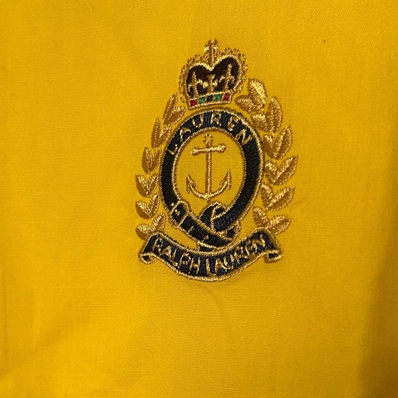 NWT Ralph Lauren button down shirt Sunfish Yellow Crest Pocket excellent Size 14 - Picture 5 of 9